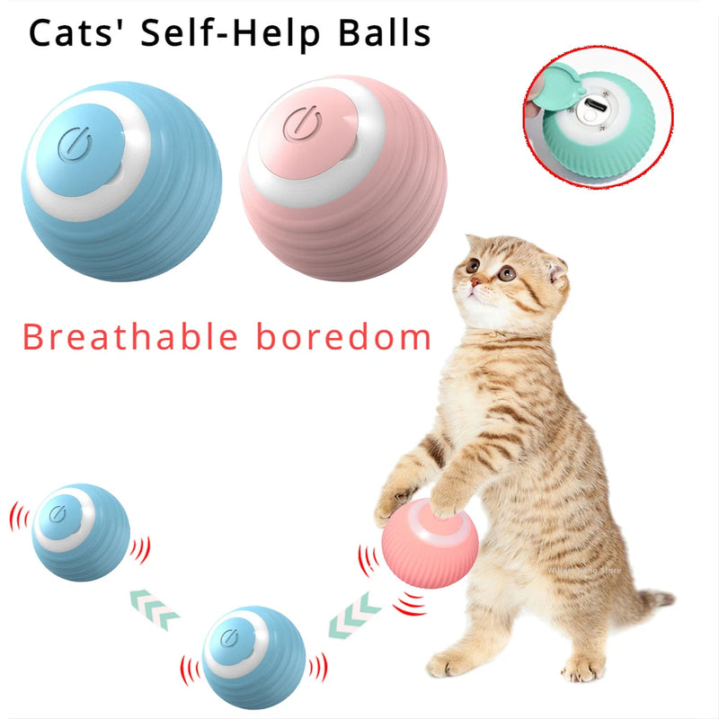 Bola automática de 360° interativa para gatos, bola giratória