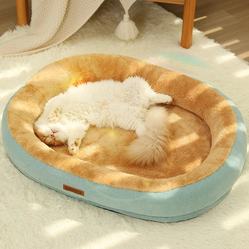 Cama para gatos, antiderrapante, inverno, quente, pequeno, canil, dormir, removido, lavado, macio, almofada